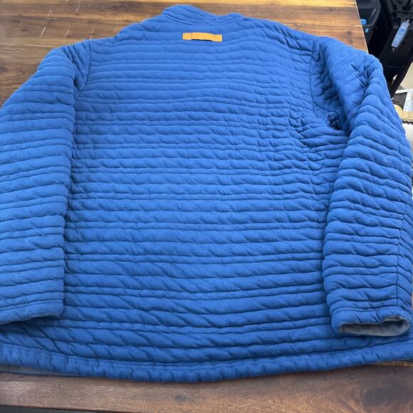 Duluth Trading Men 2XL 1/4 Snap Popover Sweater Jacket NAVY Work Puffy - Picture 3 of 3